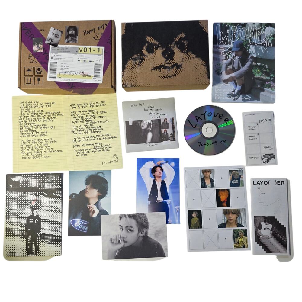 BTS V Kim Taehyung Layover CD Bundle Photocards Poster K-Pop Album